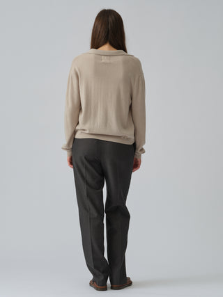 Women's Oversized Collar V-Neck - Trench