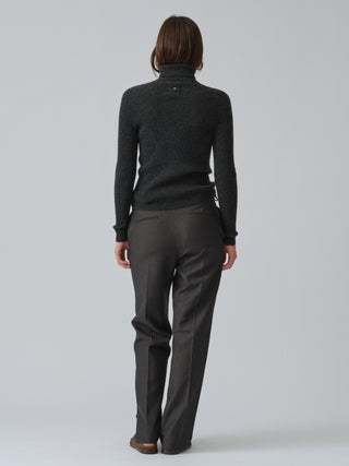 Women's Ribbed Turtleneck - Dark Grey