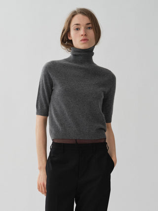 Women's Turtleneck Blouse - Heather Grey