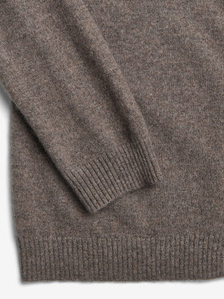 Women’s O-Cardigan in Truffle – 100% Grade A Inner Mongolian cashmere, 12-gauge knit, fitted silhouette with round neckline