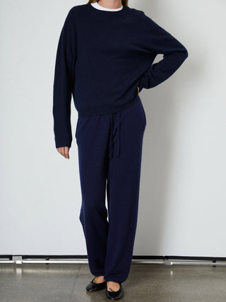 Women's Straight Sweatpants - Navy Blue
