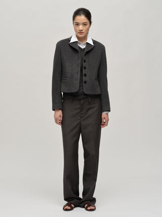 Women's Short Blazer - Heather Grey