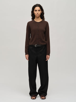 Women's O-Cardigan - Dark Brown