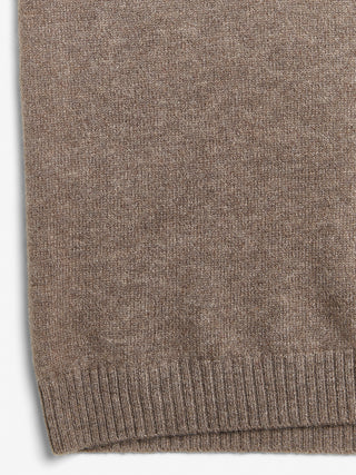 Truffle women's turtleneck blouse in 100% Grade A Inner Mongolian cashmere, 12-gauge knit, featuring a ribbed turtle neckline, three-quarter sleeves, and a cropped fit
