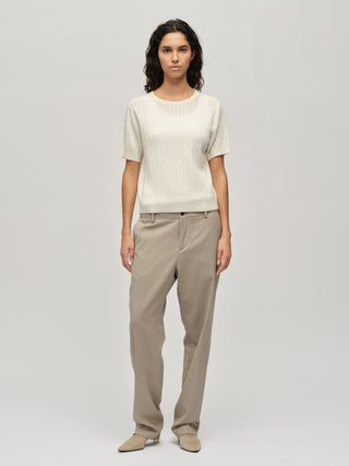 Women's Cableknit Blouse - Cloud