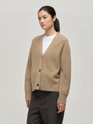 Premium Ribbed Cardigan - Taupe
