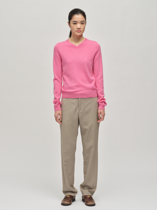 Women's Fitted 90's V-Neck - Pink