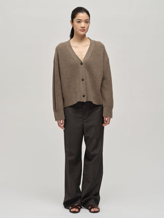Premium Ribbed Cardigan - Truffle