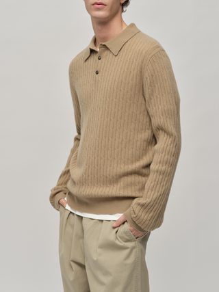 Original Cableknit Polo - Taupe