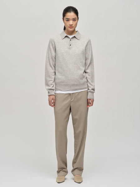 Original Polo in Ash Grey | 100% Grade A Cashmere, 10-Gauge Knit