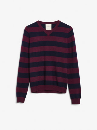 Women's Fittet 90's V-Neck - Navy Blue / Bordeaux