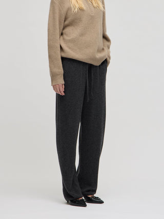 Women's Straight Sweatpants - Dark Grey (emb)