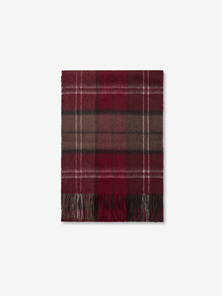 Cashmere Woven Scarf - Checked Bordeaux