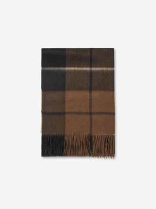 Cashmere Woven Scarf - Checked Brown