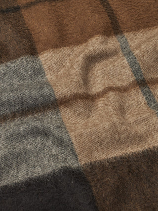 Cashmere Woven Scarf - Checked Brown