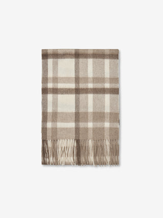 Cashmere Woven Scarf - Checked Sand