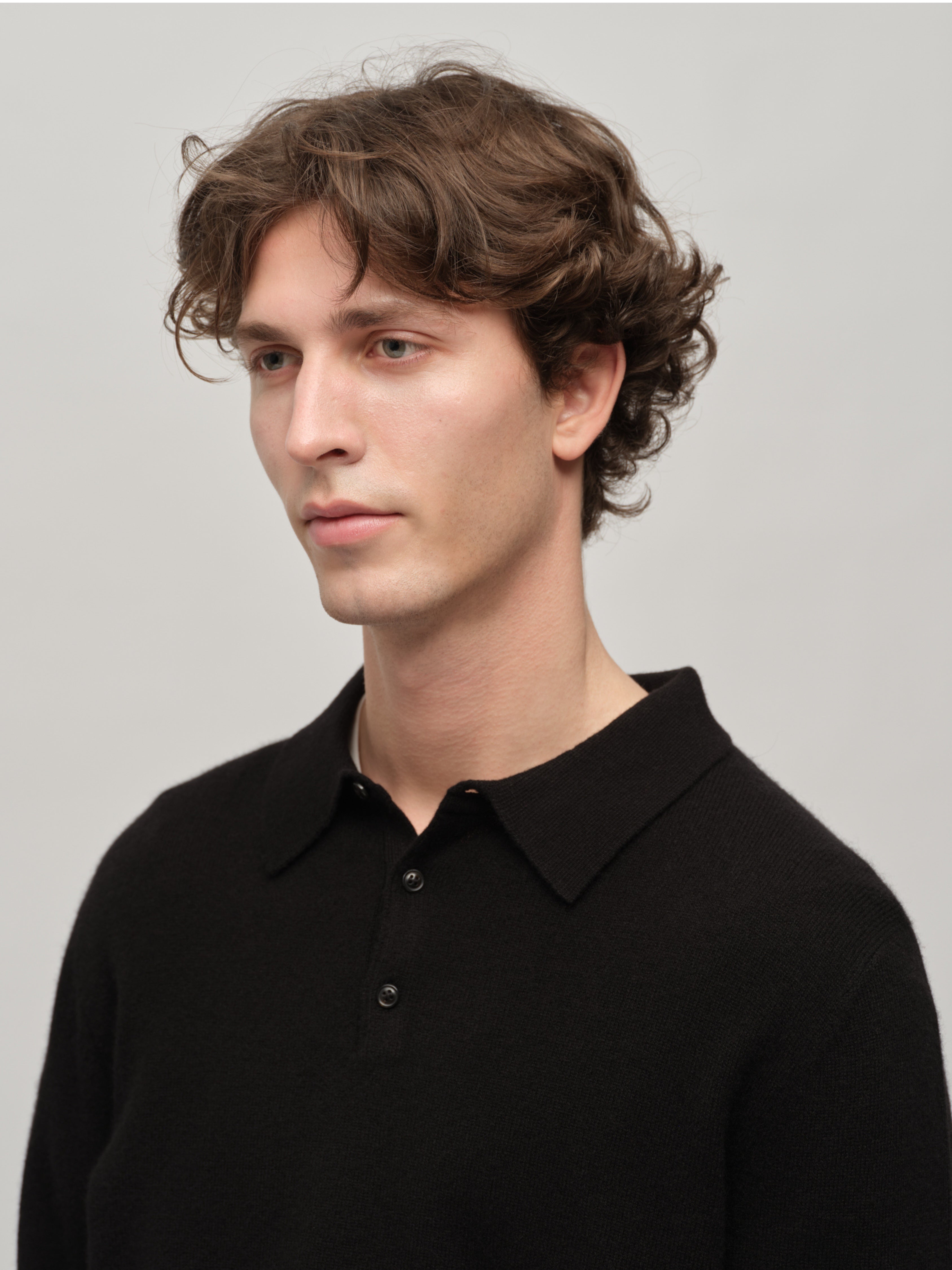 Original Polo in Black | 100% Grade A Cashmere, 10-Gauge Knit
