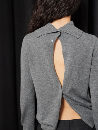 Women's Halo Collar Top - Heather Grey