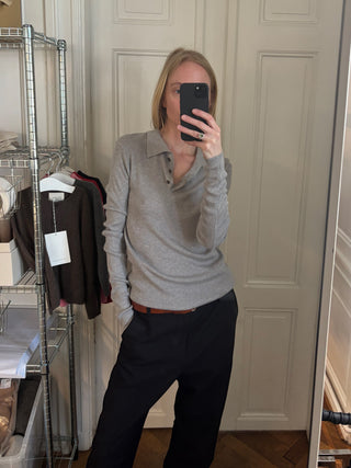 Thin Rib Polo - Grey