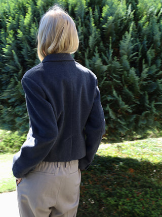 Women's Short Blazer - Heather Grey