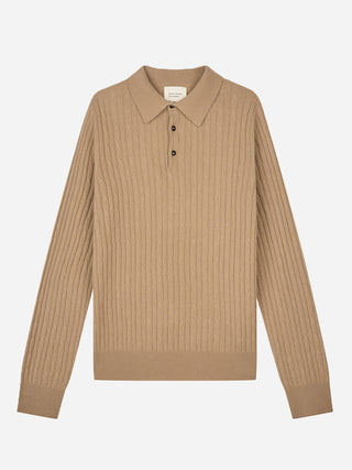 Original Cableknit Polo - Dark Camel
