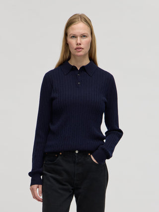 Original Cableknit Polo - Navy Blue