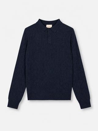 Original Cableknit Polo - Navy Blue