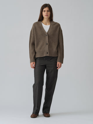 Premium Ribbed Cardigan - Truffle