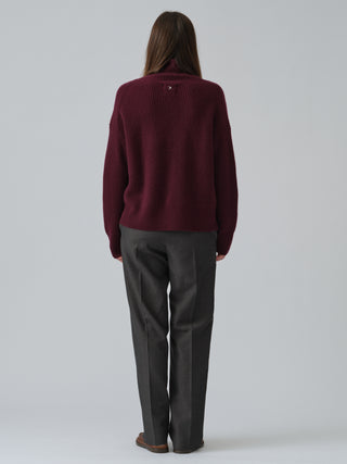 Premium Ribbed Turtleneck - Bordeaux