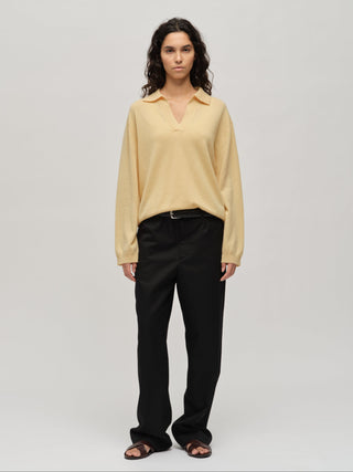 Women's Oversized Collar V-Neck - Butter