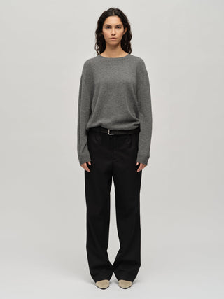 Women's Oversized Roundneck - Heather Grey