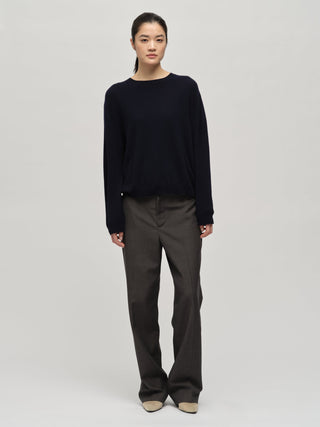 Women's Oversized Roundneck - Navy Blue