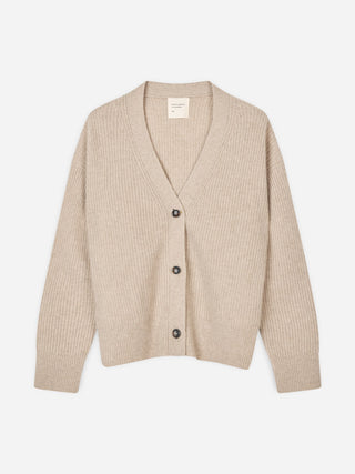 Premium Ribbed Cardigan - Sand