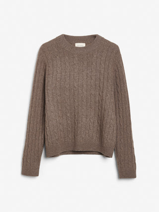 Truffle cable knit jumper with a regular fit, crafted from 100% Grade A Inner Mongolian cashmere