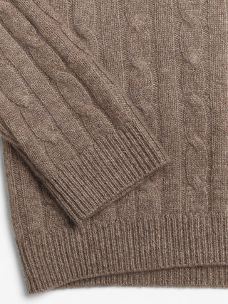 Truffle cable knit jumper with a regular fit, crafted from 100% Grade A Inner Mongolian cashmere