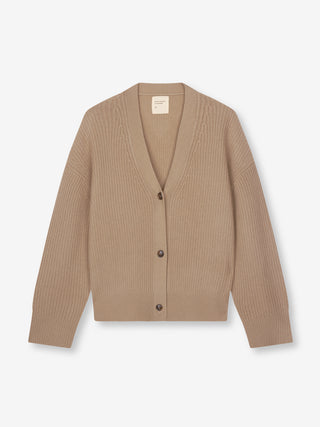 Premium Ribbed Cardigan - Taupe