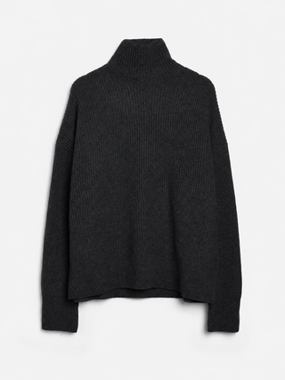 Premium Ribbed Turtleneck - Black