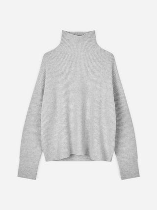 Premium Ribbed Turtleneck - Ash Grey