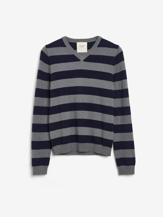 Women's Fittet 90's V-Neck - Navy Blue / Solid Grey