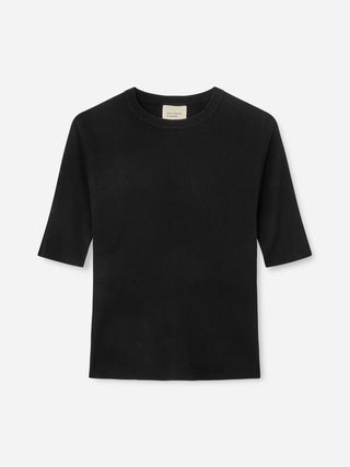 Thin Rib Blouse - Black