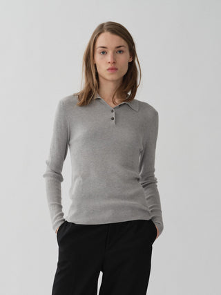 Thin Rib Polo - Grey