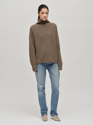 Premium Ribbed Turtleneck - Truffle