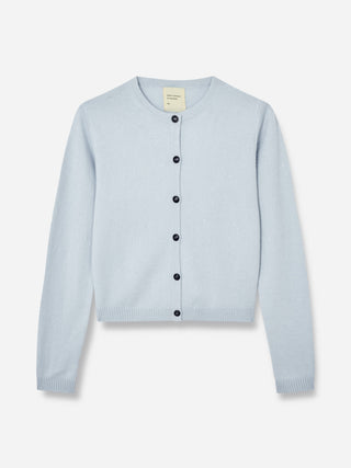 Women's O-Cardigan - Light Blue Glitter