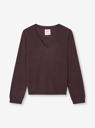 Women's Oversized V-Neck - Dark Brown