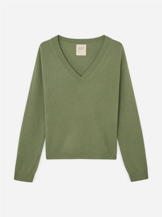 Women's Oversized V-Neck - Khaki