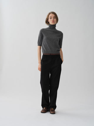 Women's Turtleneck Blouse - Heather Grey