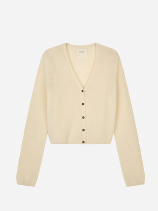 Womens 90's V Cardigan - Pale Yellow