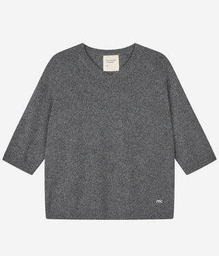 Womens's 90's V Blouse - Heather Grey