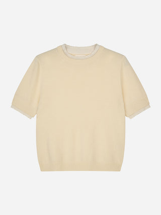 Women's Blouse - Pale Yellow Crochet