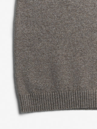 Womens Blouse in Truffle,  crafted from brushed 12-gauge cashmere with a clean neckline and contoured silhouette